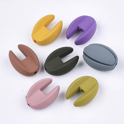 Rubberized Style Acrylic Combined Beads