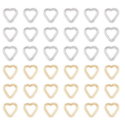 80Pcs 2 Colors Brass Open Linking Rings