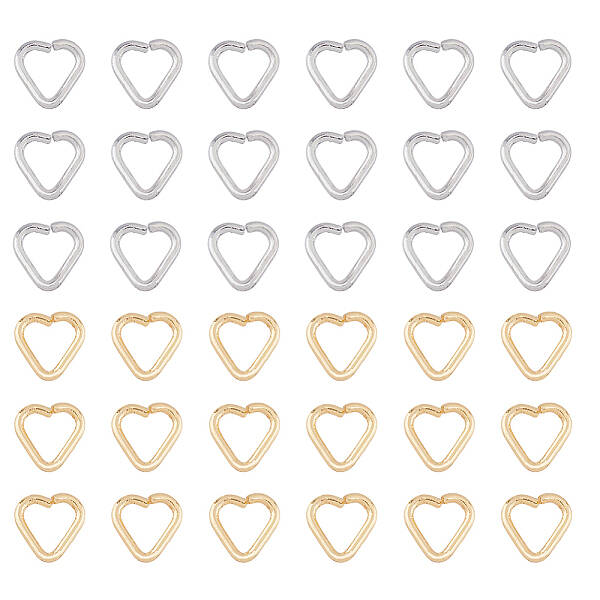 80Pcs 2 Colors Brass Open Linking Rings