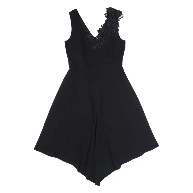 GINA BACCONI Womens Skater Dress Black Sleeveless Knee Length UK 10