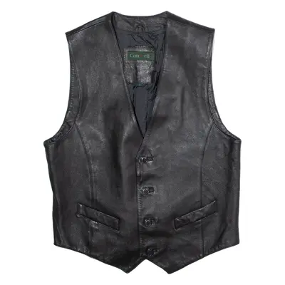 CONWELL Mens Waistcoat Black Leather S