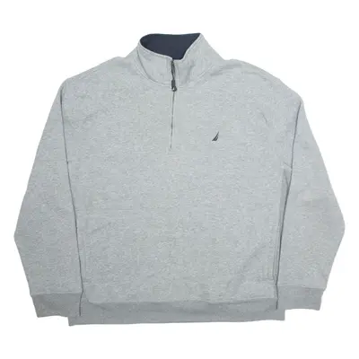 NAUTICA Mens Sweatshirt Grey 1/4 Zip XL