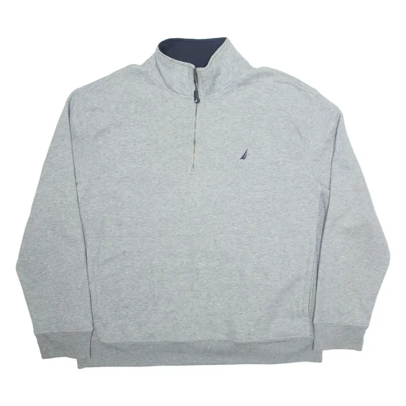 NAUTICA Mens Sweatshirt Grey 1/4 Zip XL