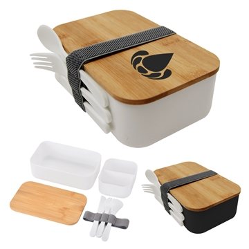 25 Promotional Bountiful Bento Box - Bamboo & BPA Free