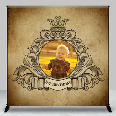 Aperturee Vintage Brown Custom Photo 1St Birthday Backdrop | Custom Birthday Back Drop | Custom Backdrop For Birthday Party |...