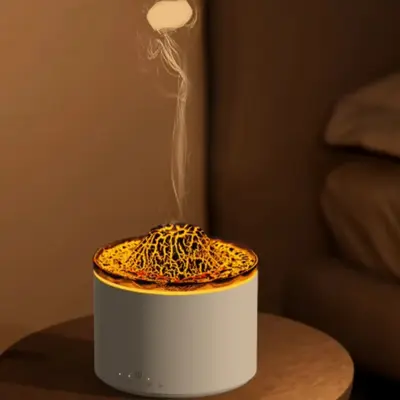 Colorful Flame Air Aroma Diffuser Humidifier Noiseless Essential Oil Diffuser for Home & Office Use with 3 Timing Settings an...