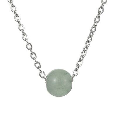 Natural Green Aventurine Round Bead Pendant Necklaces