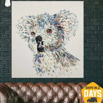 Large Acrylic Abstract Painting Koala Painting Abstract Oil Painting Original Koala Contemporary Art Impasto Painting | KOALA...