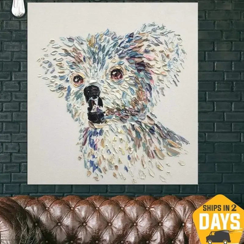 Large Acrylic Abstract Painting Koala Painting Abstract Oil Painting Original Koala Contemporary Art Impasto Painting | KOALA...