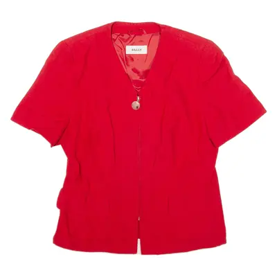 BALLY Short Sleeve Jacket Red Womens S