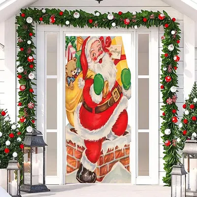 Cute Santa Presents Baggage Christmas Door Cover - Aperturee