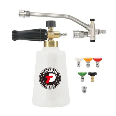 Foam Cannon for Pressure Washer with Double Tip Attachment, High Pressure Car Cleaning Snow Foam Spray Gun, Automotive Washin...