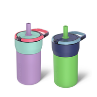2-Pack Bundle: BrüMate Leap 12oz Kids Straw Tumbler | 100% Leakproof Prevents Spills | Silicone Sleeve Protects From Dents &...