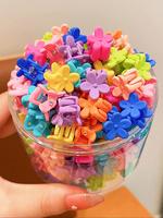 Random Color Flower Design Mini Hair Claws for Hairstyles, Cute Colorful Hair Accessories for Women & Girls, Minimalist Headw...
