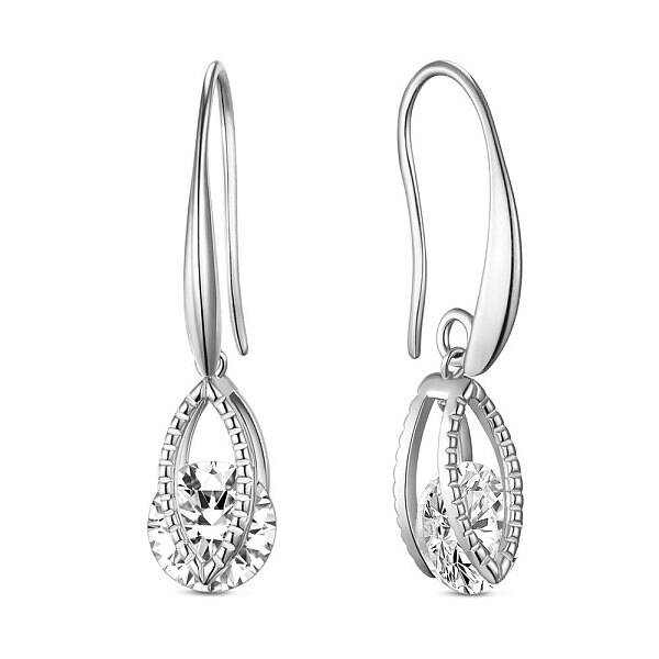 Brass Platinum Plated Dangle Earrings