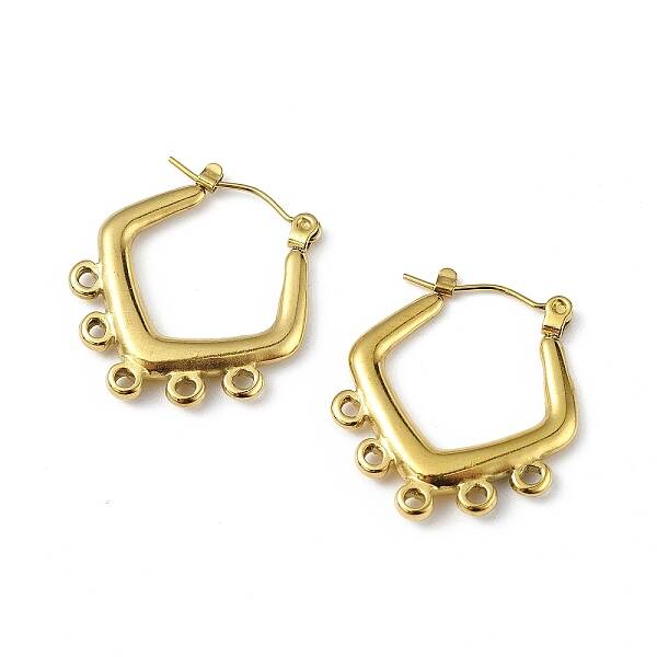 Ion Plating(IP) 304 Stainless Steel Hoop Earrings Finding