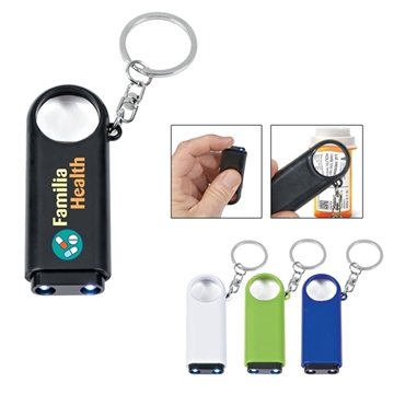 250 Promotional Magnifier And LED Light Key Chain - 2x ...