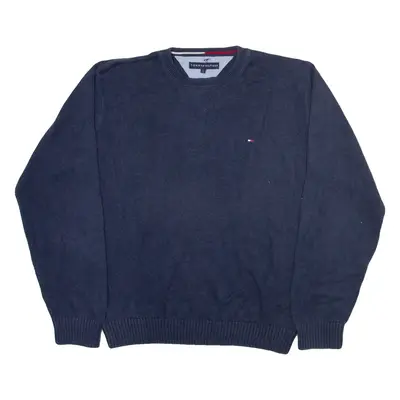 TOMMY HILFIGER Mens Jumper Blue Tight Knit L