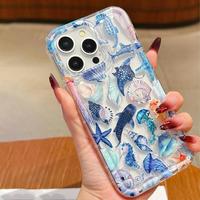 Sea Life Pattern Phone Case, Decorative Phone Protector Cover, Phone Accessories Compatible with iPhone 11 12 13 14 15 16 Pro...