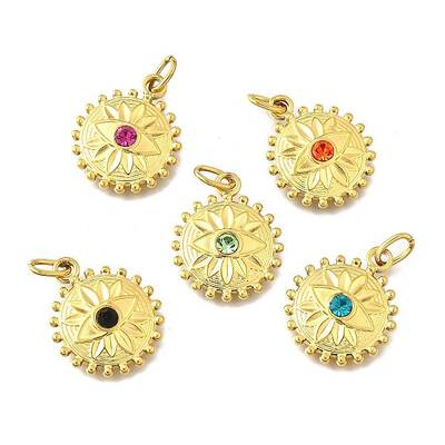 304 Stainless Steel Rhinestone Pendants