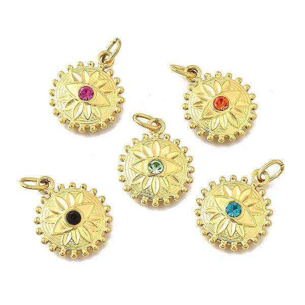 304 Stainless Steel Rhinestone Pendants