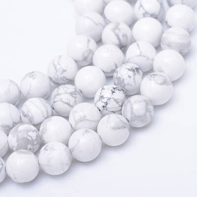 Round Natural Howlite Bead Strands