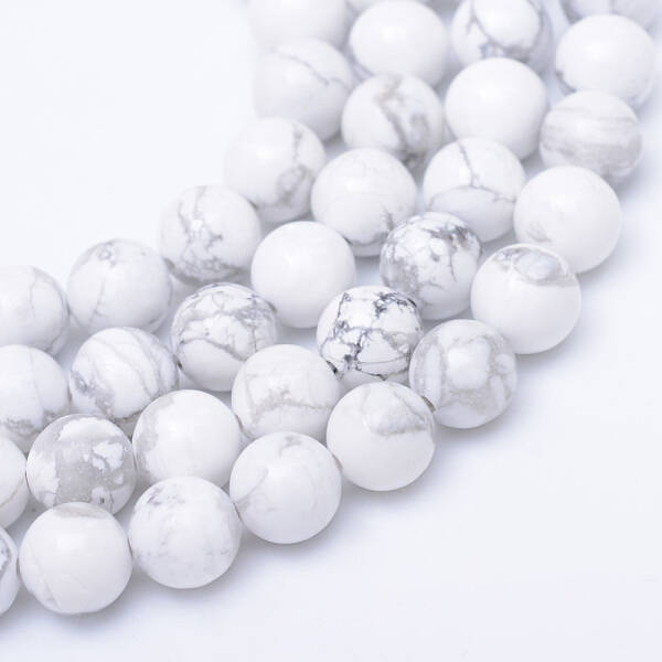 Round Natural Howlite Bead Strands