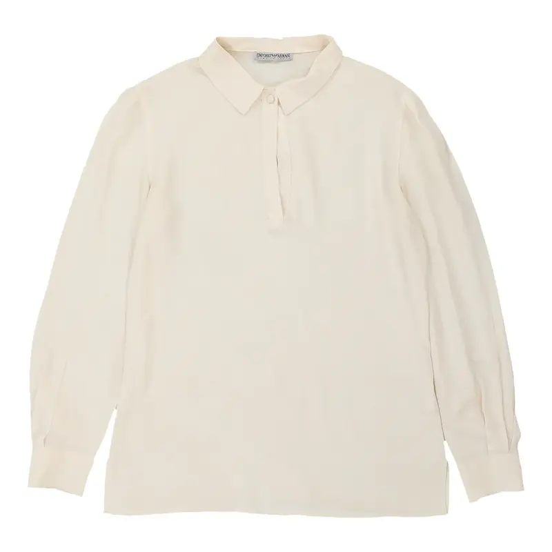 Emporio Armani Blouse - Large Cream Silk | Size: large
