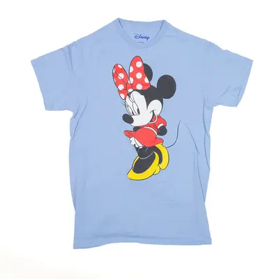DISNEY Minnie Mouse T-Shirt Blue Short Sleeve Womens S