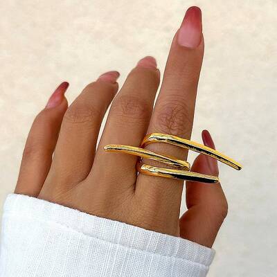 Alloy Open Cuff Rings for Women