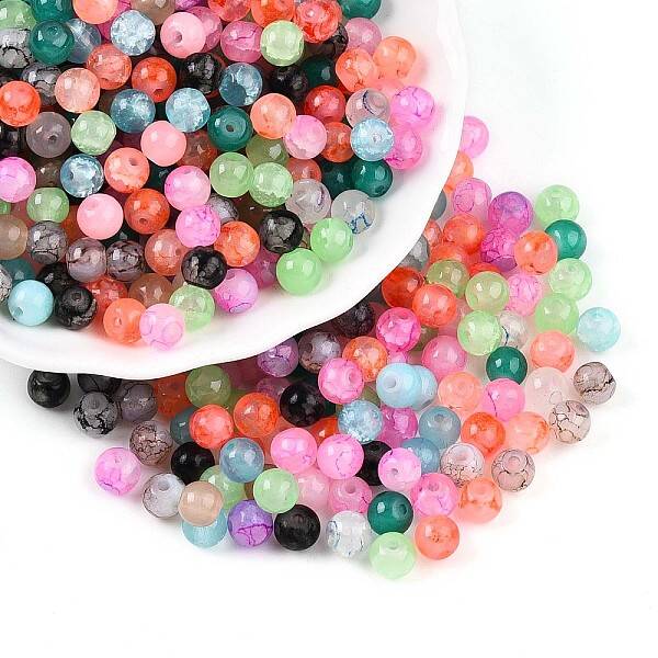 Baking Painted Imiation Jade Glass Beads