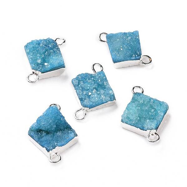 Natural Druzy Quartz Links connectors