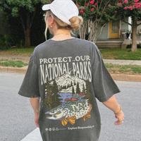 Comfort Colors Protect National Parks Shirt - 100% Ring-Spun Cotton, Relaxed Fit, Summer Casual T-Shirt, T Hiking, Graphic De...