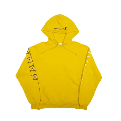 CHAMPION Hoodie Yellow Pullover Womens S