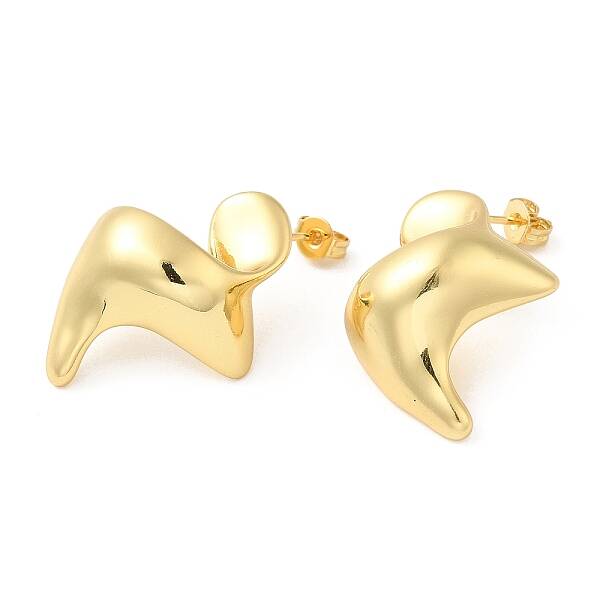 Rack Plating Brass Twist Stud Earrings for Women