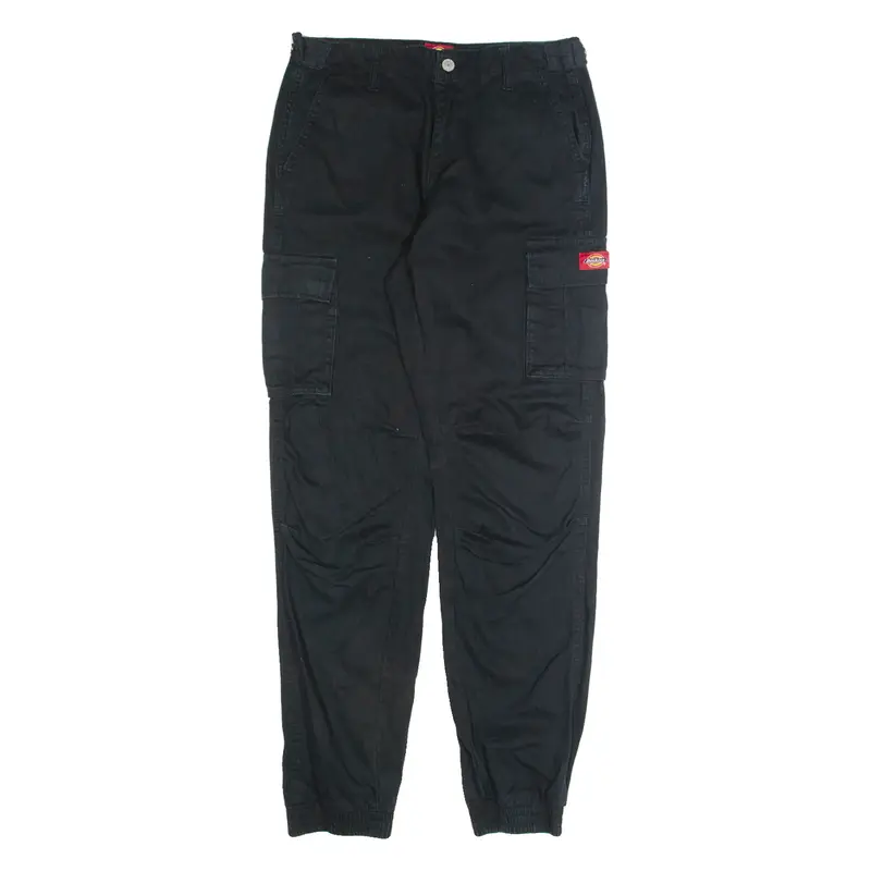 DICKIES Cargo Womens Trousers Black Regular Tapered W28 L30