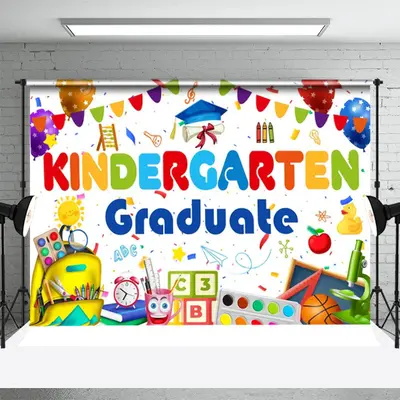 Colors Study Stuff Ribbon White Graduation Backdrop - Aperturee