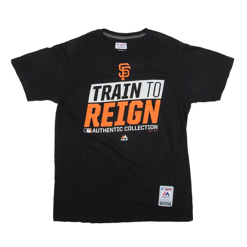 MAJESTIC MLB San Francisco Giants Baseball T-Shirt Black USA Short Sleeve Mens M