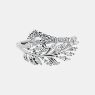 【743】Cubic Zirconia Lvy Vine Tension-Set Ring– Elegant and Classic Choice for Engagement, Wedding, or Anniversary Gift