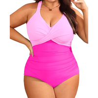 Aqua Eve Plus Size One Piece Swimsuit - Women's Tummy Control Bathing Suit Retro Full Coverage Swimwear 2025