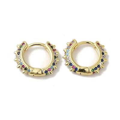 Rack Plating Brass Micro Pave Cubic Zirconia Huggie Hoop Earrings for Women
