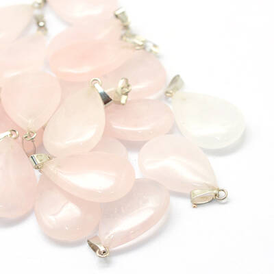 Teardrop Natural Rose Quartz Pendants