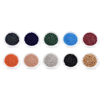 Mixed Grade A Glass Bugle Beads & Hexagon Two Cut Beads