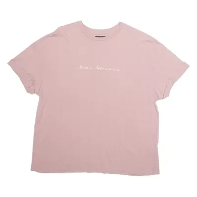 BARBOUR Womens T-Shirt Pink L