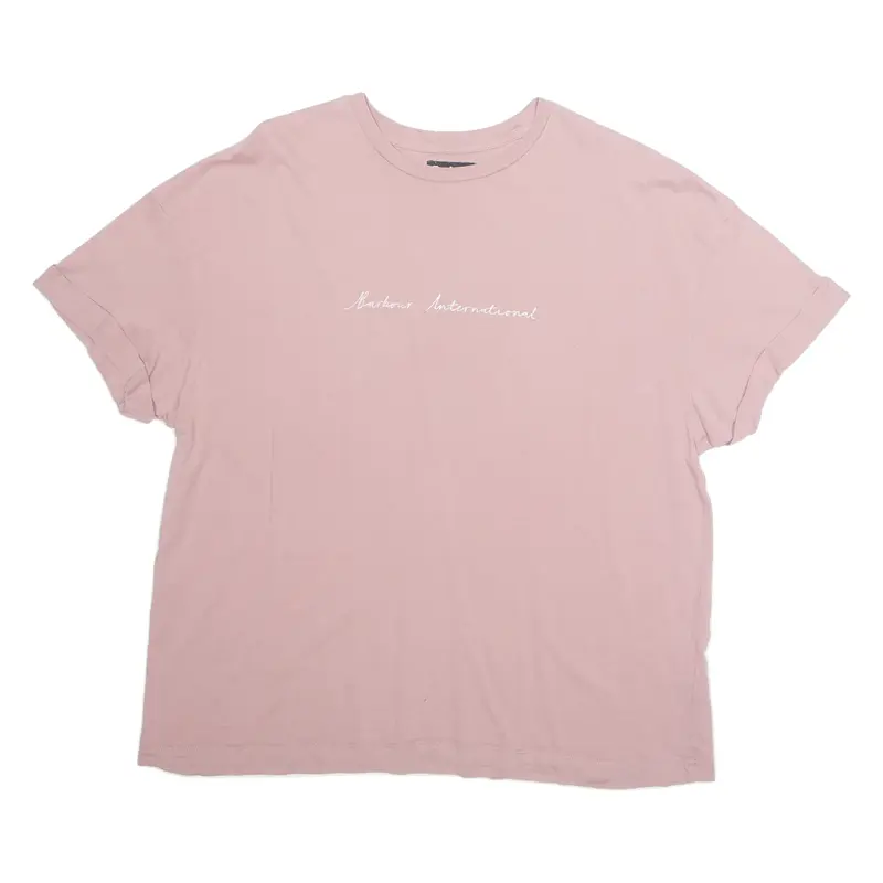 BARBOUR Womens T-Shirt Pink L