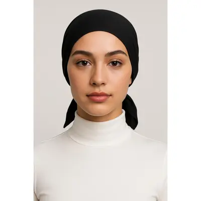 Bamboo Jersey Mesh Tie Back Undercap Set in Black and Ivory