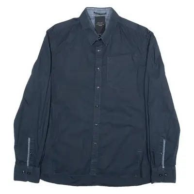 G-STAR RAW Mens Plain Shirt Black Long Sleeve XL