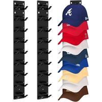 Hat Organizer for Baseball Caps (2-Pack),  Adhesive Hat Rack for Wall, Multi-layer Hat Hooks Storage for 18 Hats, Hat Holder ...
