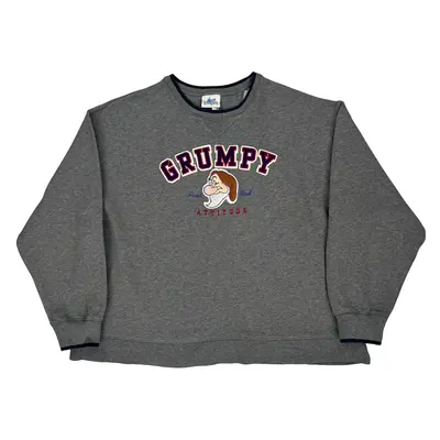 Grumpy Disney Graphic Sweatshirt - 2XL Grey Cotton Blend
