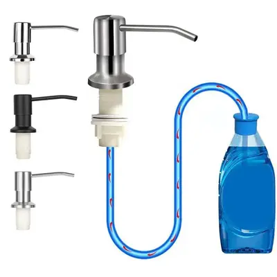 Kitchen Sink Soap Dispenser with Extension Tube Kit, Stainless Steel Countertop Soap Dispenser, Soap Dispenser for Kitchen Si...